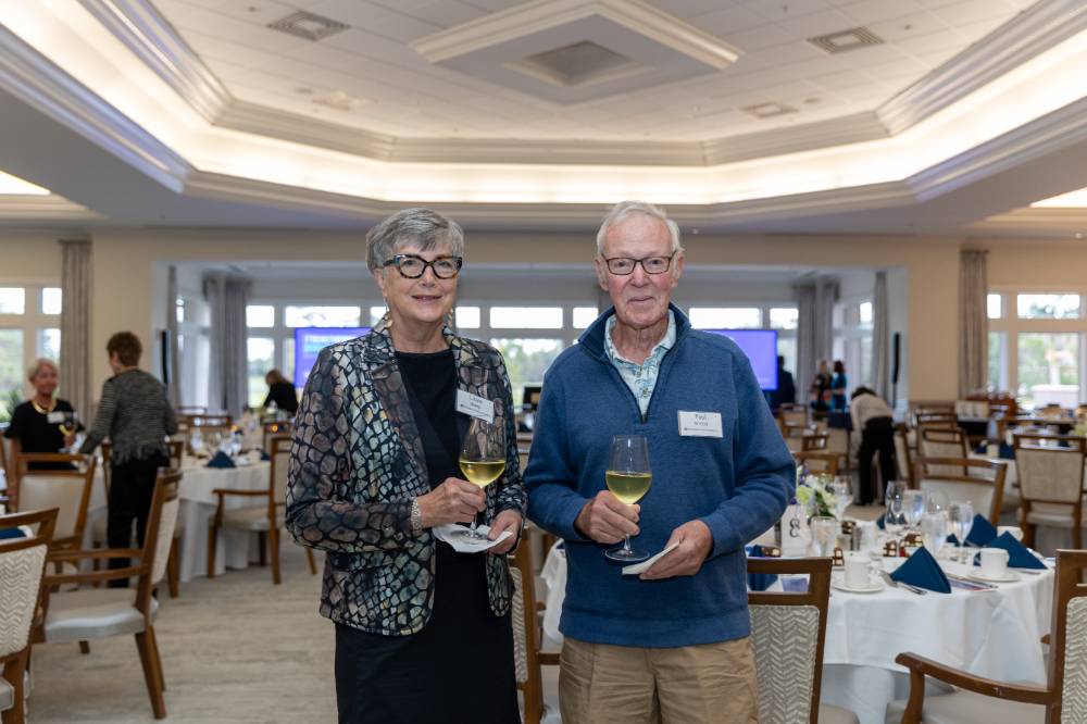 Linda Sharp and Paul Winter posing for photo